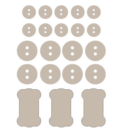 478.001.001 - Pronty - Carton gris boutons + bobines