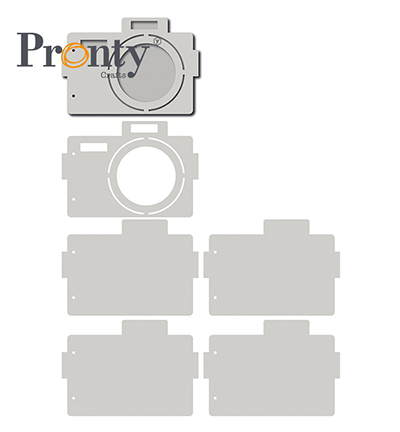 492.001.018 - Pronty - Grey Chipboard Album Retro Camera