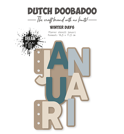 470.784.281 - Dutch DooBaDoo - Card-Art Planner stencil Januari