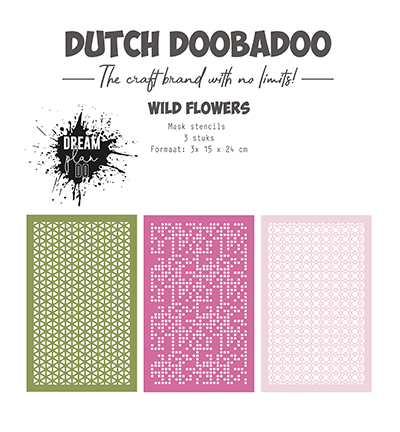 470.784.294 - Dutch DooBaDoo - Stencils Wild flowers 3pc.