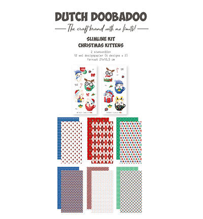 473.005.051 - Dutch DooBaDoo - CraftyKit Slimline Christmas kitten