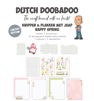 473.013.003 - Dutch DooBaDoo - Kit 003 Happy Spring, knippen en plakken met Jaap
