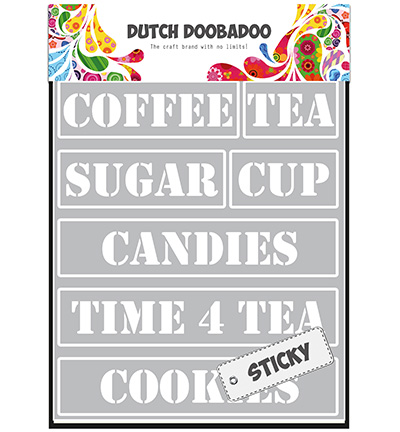 487.018.001 - Dutch DooBaDoo - Sticky Stencil Tea Time