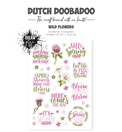 491.201.001 - Dutch DooBaDoo - Dutch Sticker Wild Flower (Transarant sticker )