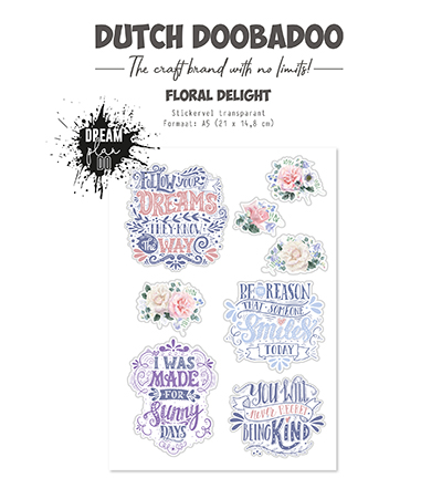 491.201.003 - Dutch DooBaDoo - Transparante sticker Floral Delight