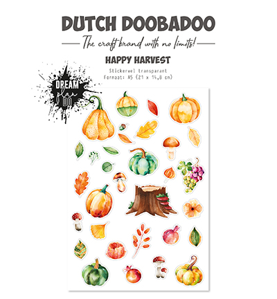 491.201.004 - Dutch DooBaDoo - Transparante sticker Happy harvest