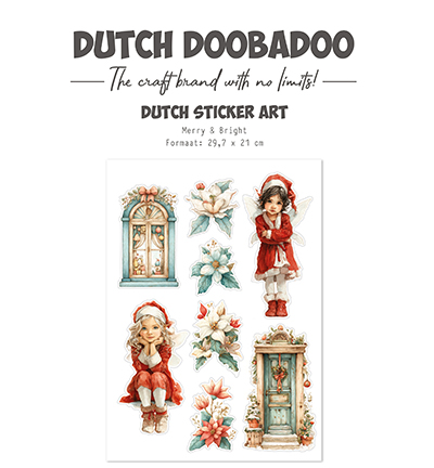 491.201.007 - Dutch DooBaDoo - Transparante Stickers Merry & Bright - 