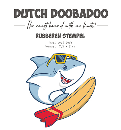 497.004.012 - Dutch DooBaDoo - Rubber stempel Haai cool dude