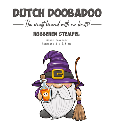 497.004.023 - Dutch DooBaDoo - Rubber stempel Gnome Tovenaar