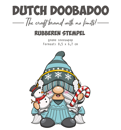 497.004.027 - Dutch DooBaDoo - Rubber stamp Gnome sneeuwpop