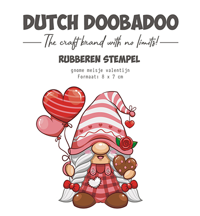 497.004.029 - Dutch DooBaDoo - Rubber stamp Gnome Girl Love