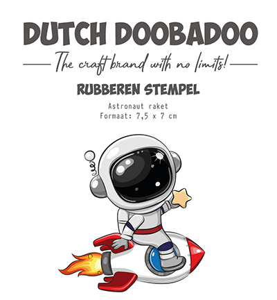 497.004.034 - Dutch DooBaDoo - Rubber stamp Astronaut Raket