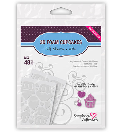 01219-10 - 3L Scrapbook Adhesives - 3D Foam Cupcakes, height 2mm - permanent