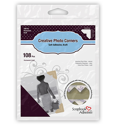 01630-10 - 3L Scrapbook Adhesives - Photo Corners - Kraft - Permanent Adhesive