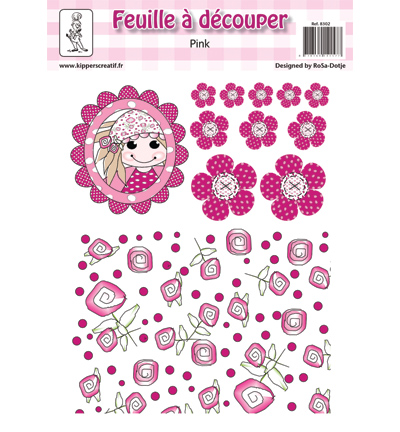 8302 - Rosa Dotje - Pink 3, bloemen