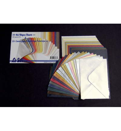 410732 - Le Suh - Cartes métallisées et enveloppes, Mélange de couleurs