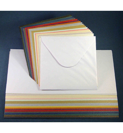 410734 - Le Suh - Cartes métallisées et enveloppes, Mélange de couleurs