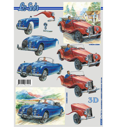 4169.56 - Le Suh - old car, blue car, red car