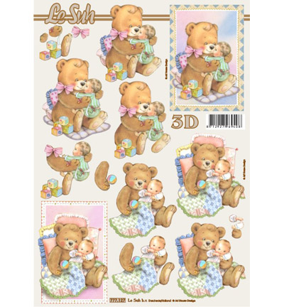 777.127 - Le Suh - bear, baby, hug, block, rattle
