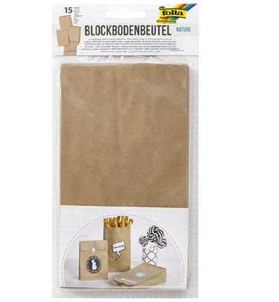 41210 - Folia - Gift Bags Set with block bottom, Naturel