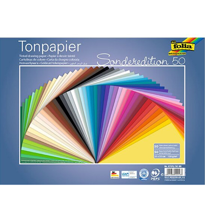 6725/50 99 - Folia - Tekenpapier 50 vel, assortie kleuren