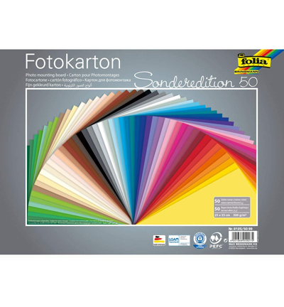 6125/50 99 - Folia - Foto karton 50 vel, assortie kleuren