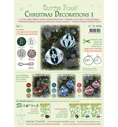 25.4926 - Leane Creatief - Kerstbal decoratie Set 1