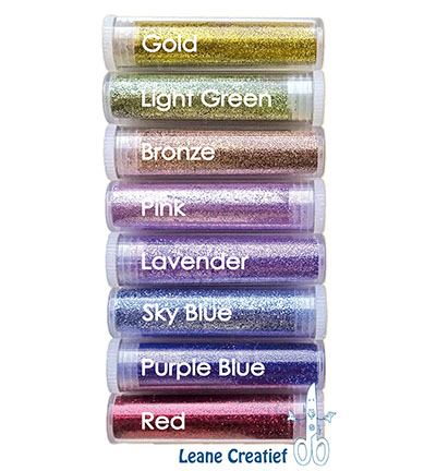 257.989 - Leane Creatief - Ultra fijn Glitter Sortiment von 8 Farben in Rohre