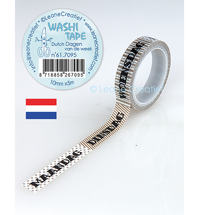 61.7095 - Leane Creatief - Washi tape Niederländisch Dagen van de Week