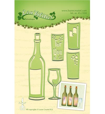 45.2304 - Leane Creatief - Wine bottle & glass