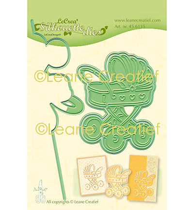 45.6135 - Leane Creatief - Baby carriage silhouette cut and embossing die