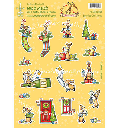 508.238 - Leane Creatief - Mix & Match Dekorationsblätter Bunnies Weihnachten