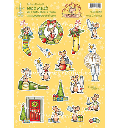 508.252 - Leane Creatief - Mix & Match Dekorationsblätter Mice Weihnachten