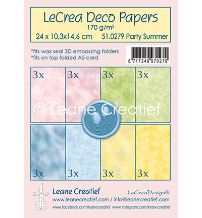 510.279 - Leane Creatief - Deco paper embossing set Party & Summer