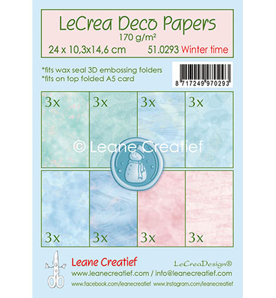 510.293 - Leane Creatief - Deco Papers set, Winter time