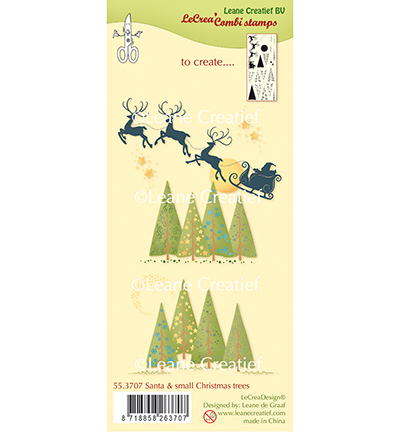 55.3707 - Leane Creatief - Santa & small Christmas trees