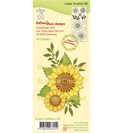 55.6012 - Leane Creatief - Deco clear stamp Sunflower 3D
