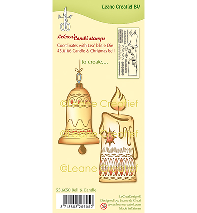 55.6050 - Leane Creatief - Combi clear stamp Bell & Candle