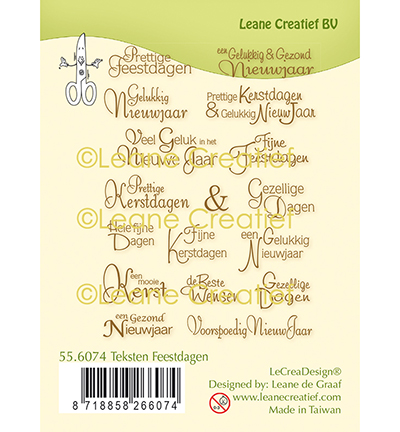 55.6074 - Leane Creatief - Clear stamp Dutch Wishes  Christmas and New Year