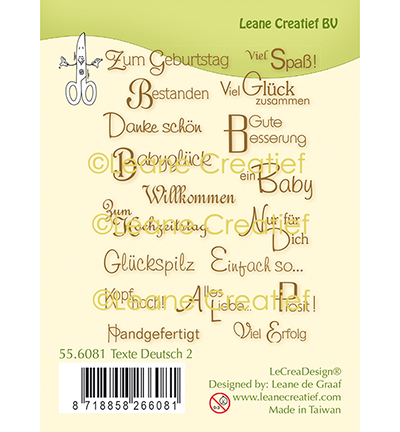 55.6081 - Leane Creatief - Clear stamp Texte  German 2.