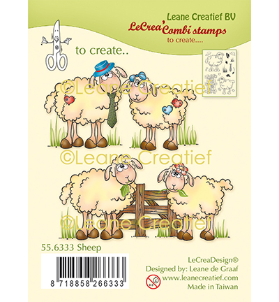 55.6333 - Leane Creatief - Combi clear stamp Moutons