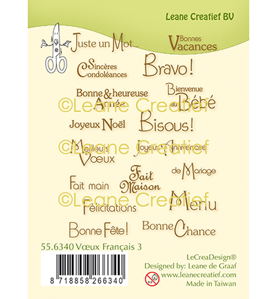 55.6340 - Leane Creatief - Combi clear stamp Franse teksten 3.