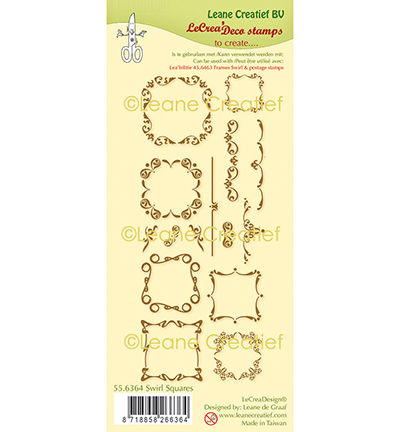 55.6364 - Leane Creatief - Combi clear stamp Swirl Squares
