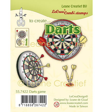 557.422 - Leane Creatief - Combi clear stamp Darts game