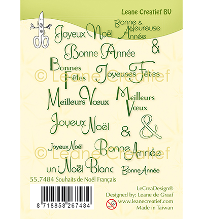 557.484 - Leane Creatief - Clear stamp Souhaits de Noël Français