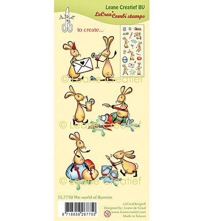 557.750 - Leane Creatief - Combi Clear stamp De wereld van konijntjes