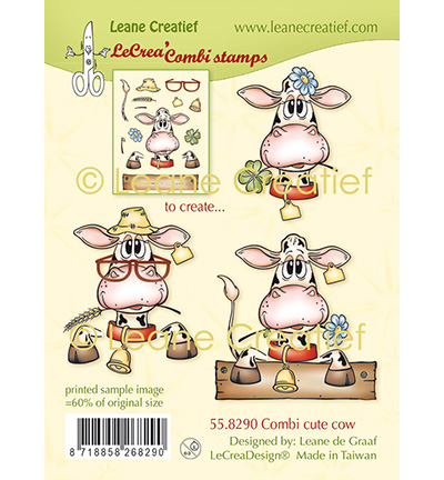 558.290 - Leane Creatief - Silikon Kombi Stempel süße Kühe