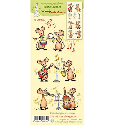558.306 - Leane Creatief - Tampon clair à combiner Mice-Souris jouer de la musique