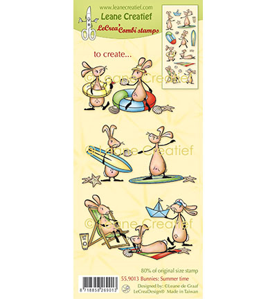 559.013 - Leane Creatief - Combi clear stamp Bunnies Summertime