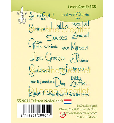 559.044 - Leane Creatief - Tampon clair à combiner Textes Néerlandais